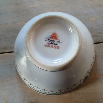 Chinees kommetje - groene en zilverkleurige accenten - 4