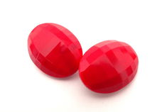 Vintage clips, rood glas
