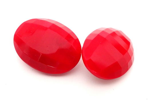 Vintage clips, rood glas - 1