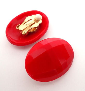 Vintage clips, rood glas - 3