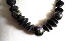 Houten collier met cloisonnee kralen - 1 - Thumbnail