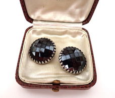 Prachtige oude clips, zwart glas