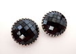 Prachtige oude clips, zwart glas - 3 - Thumbnail