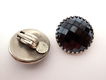 Prachtige oude clips, zwart glas - 4 - Thumbnail