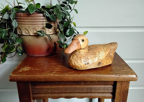 Vintage eend gemaakt van maiskolfbladeren - 4