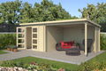 Blokhut met overkapping Manuel 600x275 Onbehandeld vuren - 1 - Thumbnail