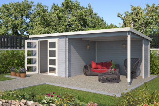 Blokhut met overkapping Manuel 600x275 Onbehandeld vuren - 3