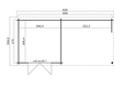 Blokhut met overkapping Manuel 600x275 Onbehandeld vuren - 5 - Thumbnail