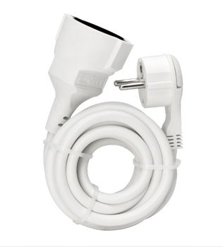 Witgoed verlengsnoer met platte stekker 3m H05VV-F 3G1,5mm2 230V AC - 0