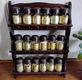 Vintage houten kruidenrek met potjes - grote variant met 18 potjes - 0 - Thumbnail