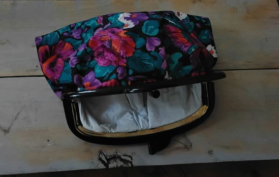 Vintage make-up tas - make-up tasje - toilettasje - toilettas 80, 70 , 60 - 3