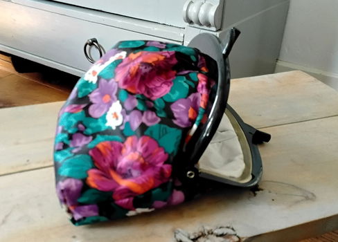 Vintage make-up tas - make-up tasje - toilettasje - toilettas 80, 70 , 60 - 4