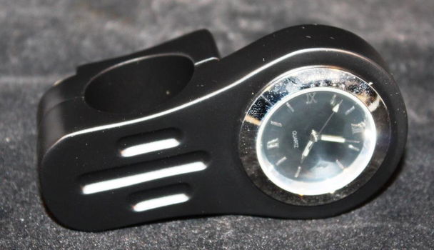 Zwart Stuur klokje, Zwart uurwerk 22mm / 25mm, per stuk - 2