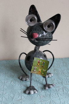 Metalen solarlamp "kat" - nieuw