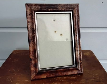 Houten fotolijstje met zilverkleurig binnenrandje - 2