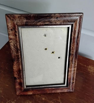 Houten fotolijstje met zilverkleurig binnenrandje - 3
