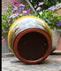 Vintage bloempot - bruin - geel - 4 - Thumbnail