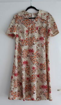 Vintage oma's jurk - maat 42 - 4