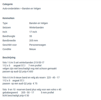 set winterbanden plus reserve banden incl velgen - 0
