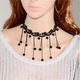 Choker van zwart kant met kettinkjes, model N - 0 - Thumbnail