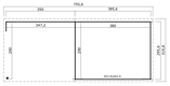 Blokhut met overkapping Pernilla 385x295 + Aanbouw onbehandeld vuren - 1 - Thumbnail