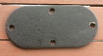 Harley EVO/T.-C. inspectie cover, voor 5 bak primaire 86-06, flat & black wrinkle. - 0 - Thumbnail