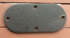 Harley EVO/T.-C. inspectie cover, voor 5 bak primaire 86-06, flat & black wrinkle.