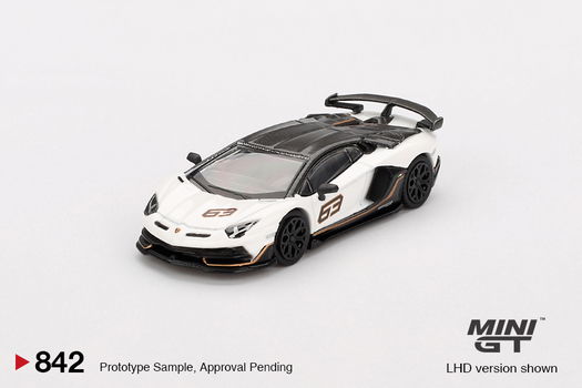 Mini GT 1/64 - Lamborghini Aventador SVJ 63 Bianco Asopo Mgt282 - 0