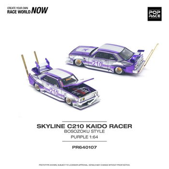 Nissan Skyline C21 Kaido racer purple / grey 1:64 Pop Race 109 - 3