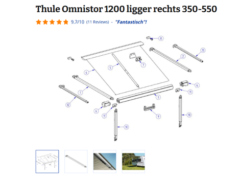 Thule Omnistor 1200 ligger rechts 350-550 - 1