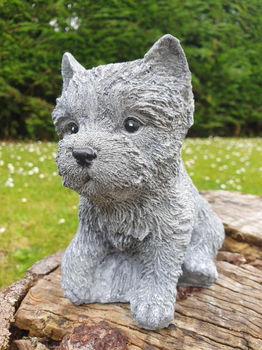 schatig tuinbeeldje van een puppy hondje - 4