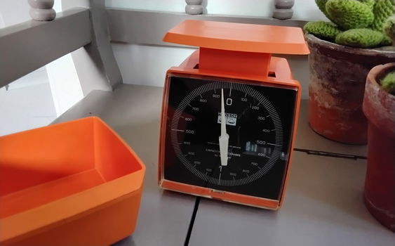 Retro - vintage - oranje - keukenweegschaal - 6
