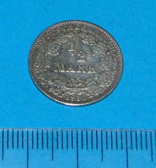 Duitsland - halve mark 1918A - zilver