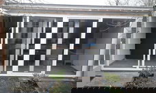 Op voorraad. 2 delige kantel schuifpuien in wit kunststof 2500 x 2150