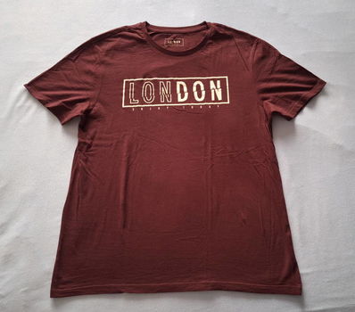 Nieuw bruin T-shirt van Lefties met print London (maat: XL). - 3