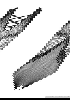 Fishnet Body met Open Kruis - Zwart - 3