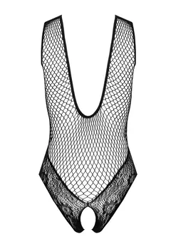 Fishnet Body met Open Kruis - Zwart - 4
