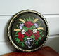 Vintage houten wandbord - beschilderd met bloemen - 0 - Thumbnail
