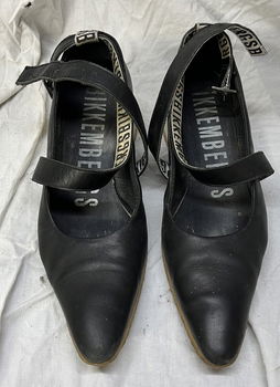 BIKKEMBERGS damesschoenen exclusief, zwart/wit, leder, maat 39, gebruikt - 0