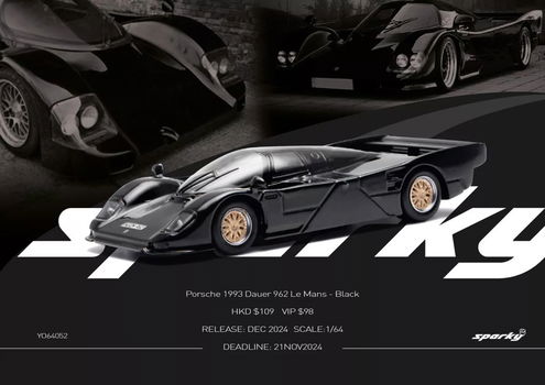 Porsche Dauer 962 Le Mans black 1:64 Sparky 029 - 5