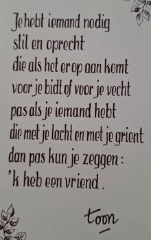 Te koop siertegel met het gedicht Vriend van Toon Hermans. - 5