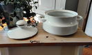 HK Bavaria - vintage porseleinen dekschaal zilverrandjes - 2 - Thumbnail