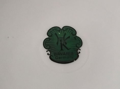 HK Bavaria - vintage porseleinen dekschaal zilverrandjes - 6