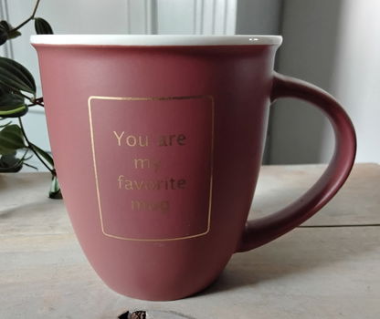 Beker - mok met goudkleurige tekst: you are my favorite mug - 2