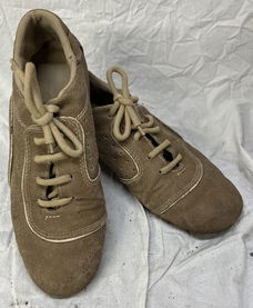 Sneakers bruin daim/leder maat 39, merk onbekend