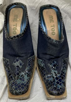 Cowboy muiltjes, me too, blauw/bruin, maat 7 1/2 (39 eu)