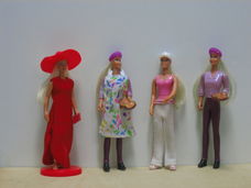 1999 McDonald's Barbie red dress and hat, Barbie painter & Barbie NBA basketbal [WKS51]