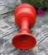 Vintage - retro - oranje bloempot op poot (met spoortjes) - 2 - Thumbnail
