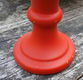 Vintage - retro - oranje bloempot op poot (met spoortjes) - 3 - Thumbnail