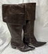 Hoge laarzen, donker-/kastanjebruin leder, met ritssluiting, Italie, maat 39 1/2 - 2 - Thumbnail